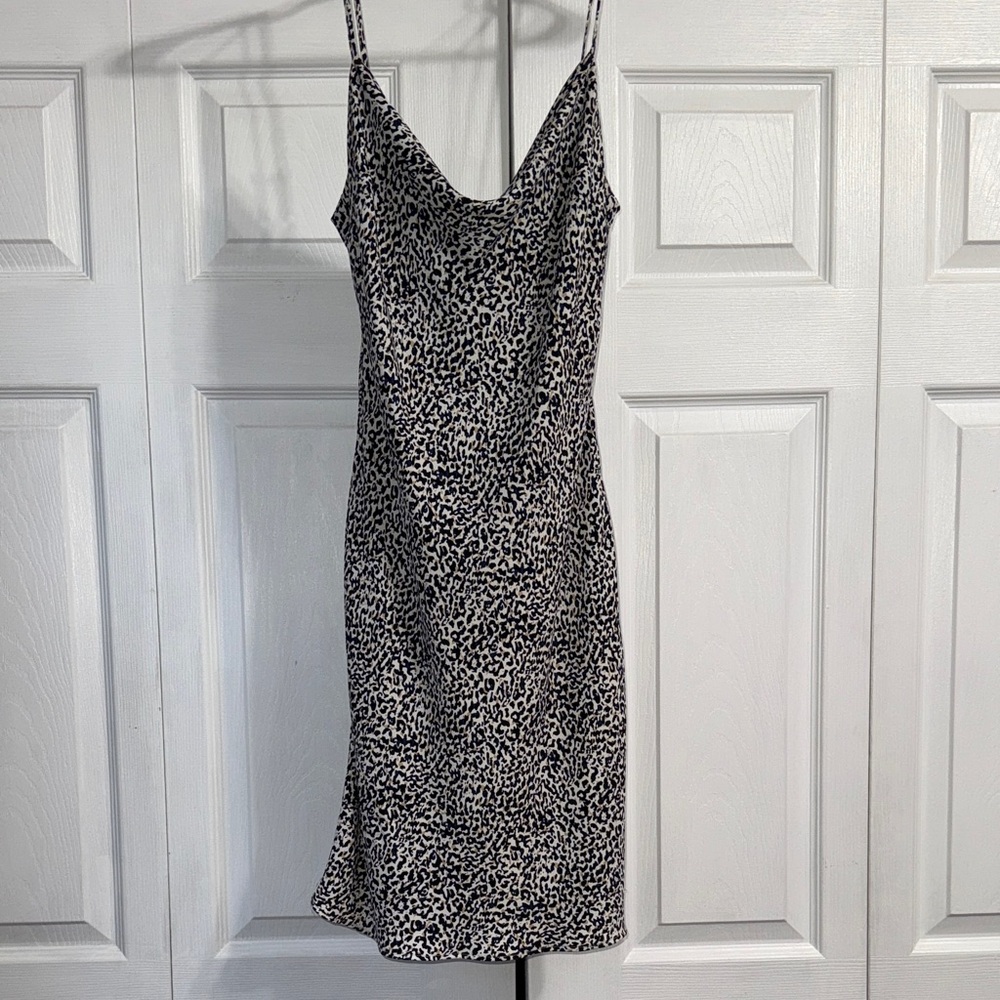 Express Black and White Animal Print Mini Dress